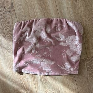 Floral velvet tube top